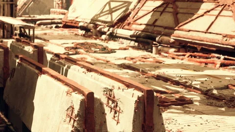 Industrial site with stacked materials at a construction area in daytime Stock Footage 344385824