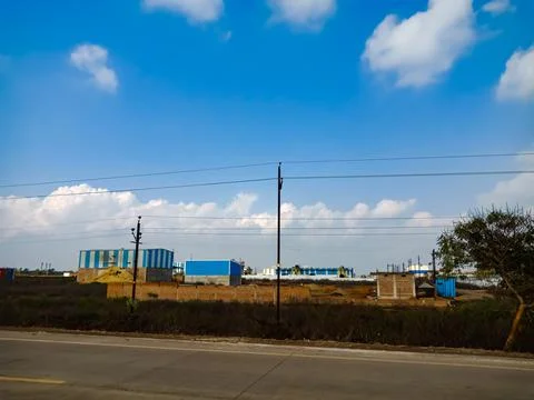 Industrial sky background. Stock Photos