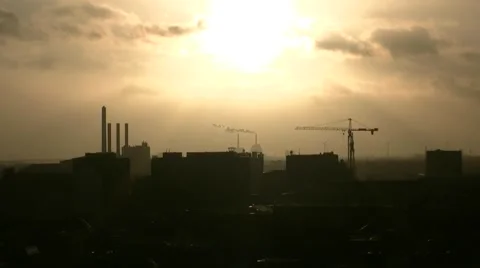 Industrial skyline Stock Footage 49754777