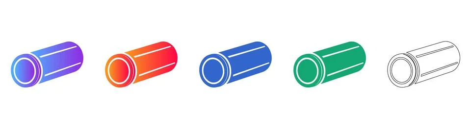 Industrial Sleeved Pipe Fitting Vector Icons Stock Illustration