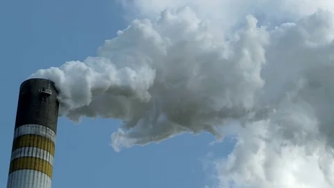 Industrial Smoke Stack Closeup Timelapse Stock Footage 74251208