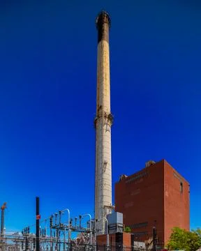 Industrial smoke stack Dumbo Brooklny New York Foto stock