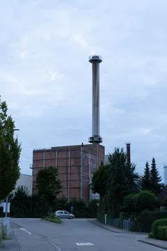 Industrial smoke stack in Germany 스톡 사진