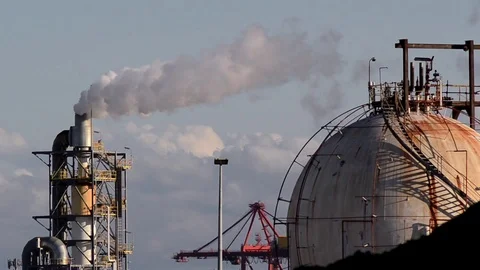 Industrial smoke stack hillsdale Video stock 75904834