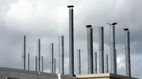 Industrial Smoke Stacks Stock Footage 42684103
