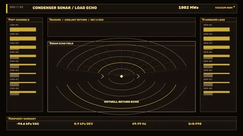 Industrial Sonar Echo HUD Seamless Loop Stock Footage 342212491
