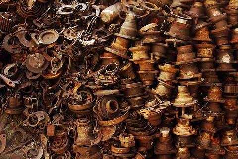 The industrial spare component background of the group Stock Photos