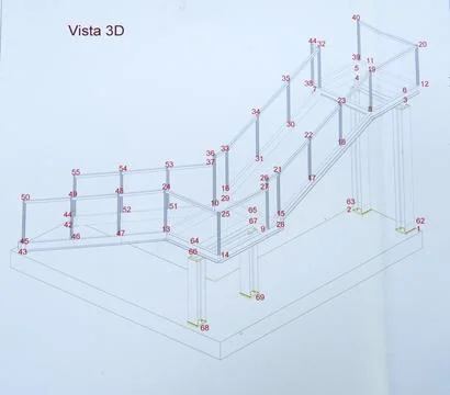 Industrial staircase drawing. Stock Illustration