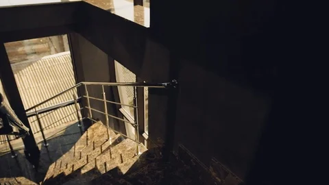 Industrial Stairs Going Down. Stock-Footage 107485601
