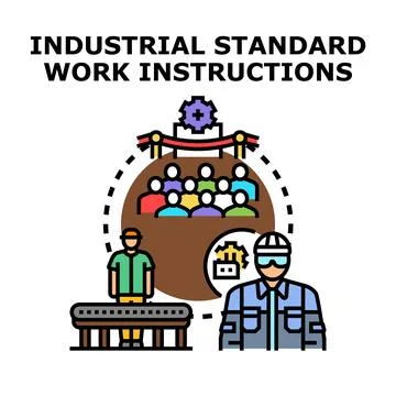Industrial standard work instructions concept illustration Stock Illustration