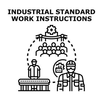 Industrial standard work instructions concept illustration Stock Illustration