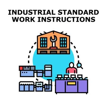 Industrial standard work instructions implementing quality control process Stock Illustration