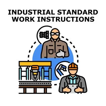 Industrial standard work instructions planning manufacturing production proce Stock Illustration