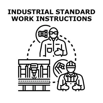 Industrial standard work instructions planning manufacturing production proce Stock Illustration