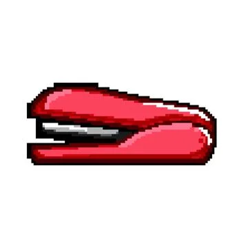 Industrial stapler pixel art vector illustration Illustrazione stock