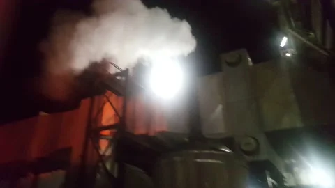 Industrial Steam Chimney Stock Footage