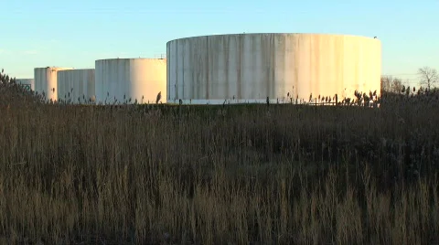 Industrial Storage Tanks Stock Footage 586929