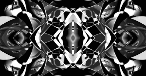 Industrial Structure Architecture Black And White Color Pattern Kaleidoscope Stock Footage 155279382