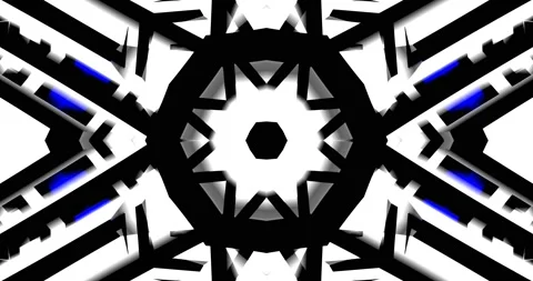 Industrial Structure Architecture Black Blue White Color Pattern Kaleidoscope Stock Footage 155281474