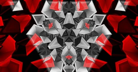 Industrial Structure Architecture Black Red White Color Pattern Kaleidoscope Stock Footage 155246366