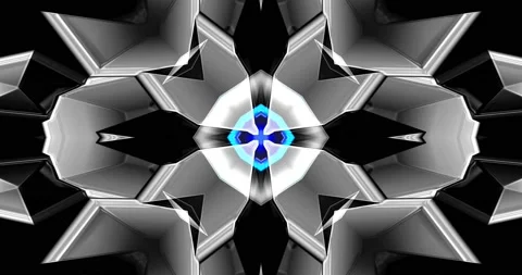 Industrial Structure Architecture Black Robot White Color Pattern Kaleidoscope Stock Footage 155246320