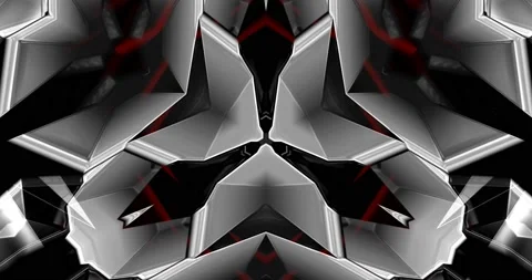 Industrial Structure Architecture Black Tech White Color Pattern Kaleidoscope Stock Footage 155246343