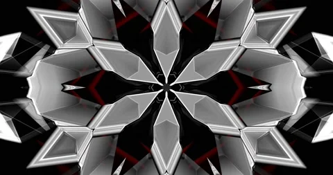 Industrial Structure Architecture Black White Tech Robot Pattern Kaleidoscope Stock Footage 155246265