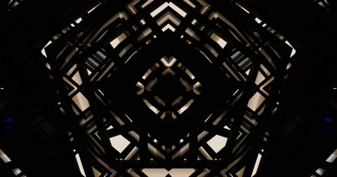 Industrial Structure Architecture Chrome Black White Color Pattern Kaleidoscope Video stock 155283058