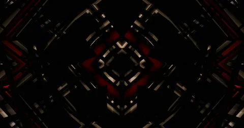 Industrial Structure Architecture Dark Chrome Color Pattern Kaleidoscope Video stock 155282679