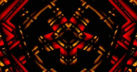 Industrial Structure Architecture Dark Red Yellow Color Pattern Kaleidoscope Stock Footage 155282943