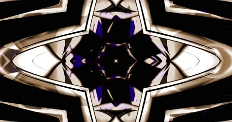 Industrial Structure Metallic Blue Black White Color Pattern Kaleidoscope Stock Footage 155281064