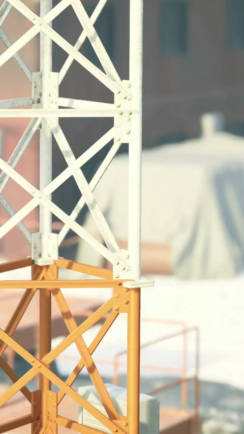 Industrial structure showcasing engineering details in bright morning light Stock Footage 331367442