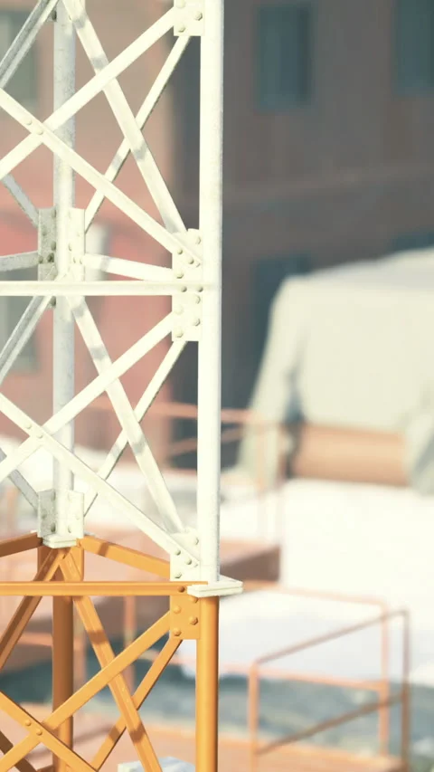 Industrial structure showcasing engineering details in bright morning light Stock Footage 332201878