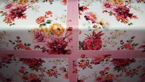 Industrial sublimation printer for digital printing on fabrics. Modern textile i Stockbeeldmateriaal 105382818