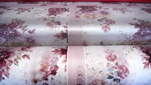 Industrial sublimation printer for digital printing on fabrics. Modern textile i Stockbeeldmateriaal 105382848