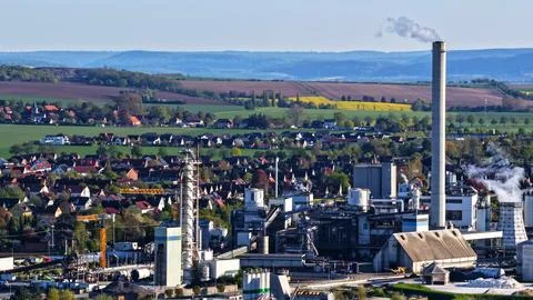 Industrial Sugar Processing Facility with Tanks, Pipelines and Energy Systems Photos