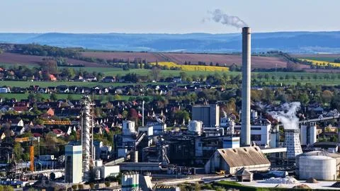 Industrial Sugar Processing Facility with Tanks, Pipelines and Energy Systems Photos