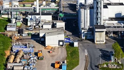 Industrial Sugar Processing Facility with Tanks, Pipelines and Energy Systems Photos