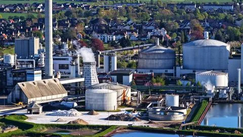 Industrial Sugar Processing Facility with Tanks, Pipelines and Energy Systems Photos