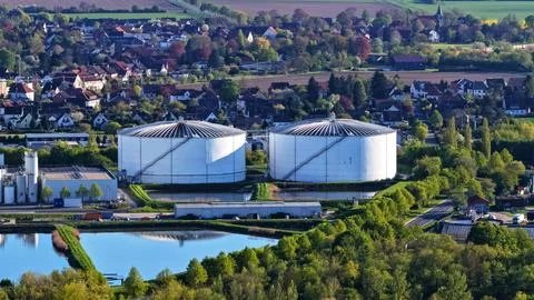 Industrial Sugar Processing Facility with Tanks, Pipelines and Energy Systems Photos
