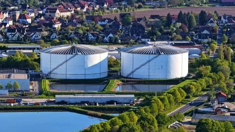 Industrial Sugar Processing Facility with Tanks, Pipelines and Energy Systems Photos