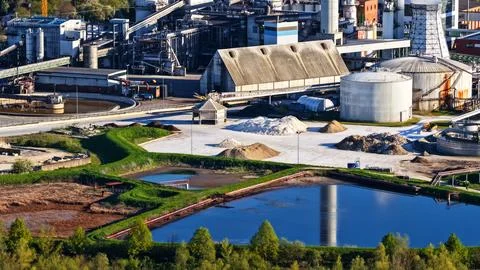 Industrial Sugar Processing Facility with Tanks, Pipelines and Energy Systems Photos