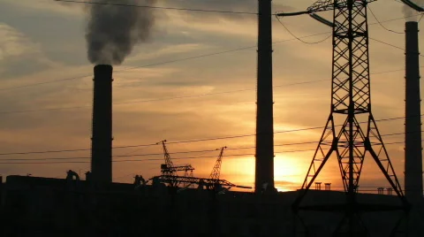 Industrial sunset Видео 700708