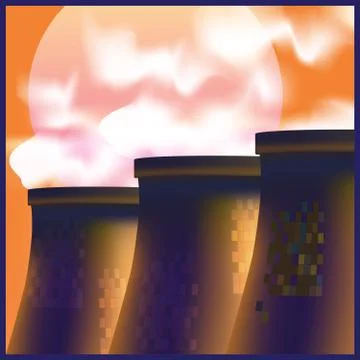 Industrial sunset Illustrazione stock