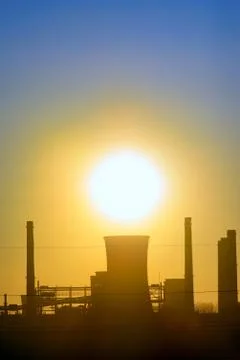 Industrial sunset Stock Photos