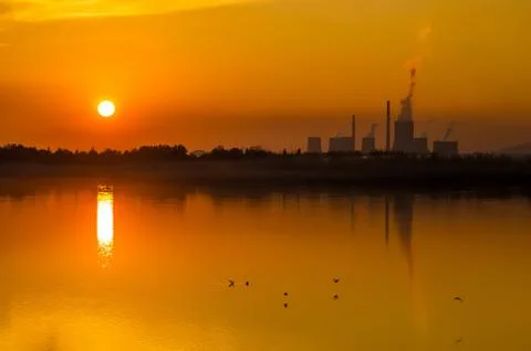 Industrial Sunset Stock Photos