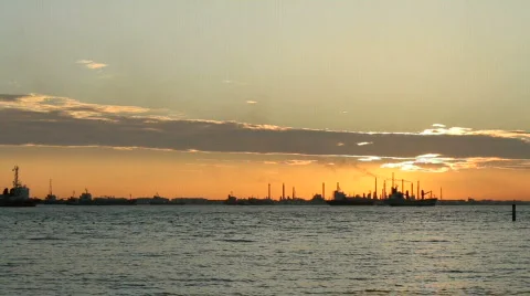 Industrial Sunset View 스톡 동영상 592325