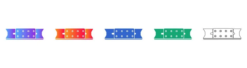 Industrial Support Bracket Vector Icon Set Stock Illustration