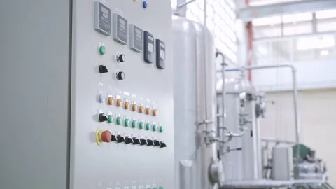 Industrial Switchboard Machine tilt down 50fps Stock-Footage 247558262