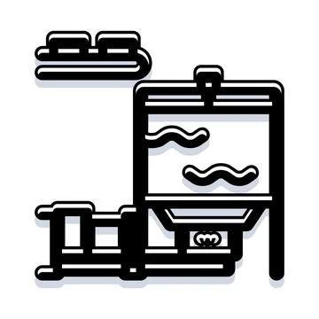Industrial tank system processing liquid fluid Stock Illustration
